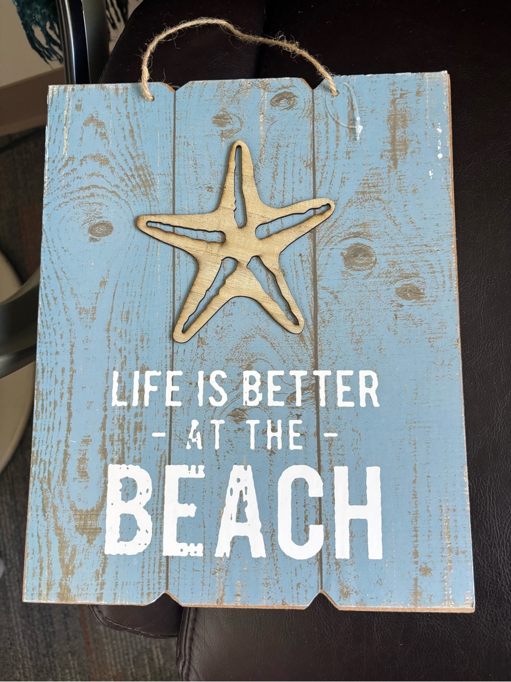 Blue 'Life Is Better at the Beach' Wall Sign